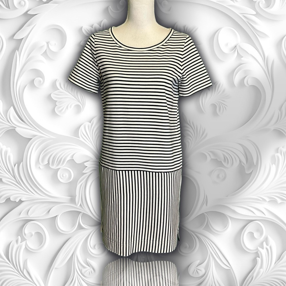 NWOT Madewell ‘Dockside’ Black & White Striped Heavyweight Cotton Shirt Dress S